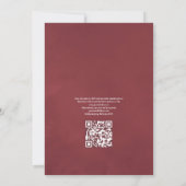 Invitation Burgundy Floral QR Code RSVP Mariage de dégustatio (Dos)