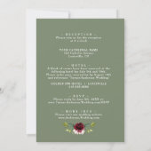 Invitation Burgundy Floral Sage Green All In One Wedding   (Dos)