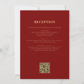 Invitation Burgundy Gold All in One QR Code Mariage (Dos)