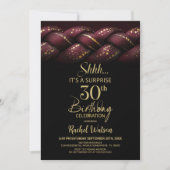 Invitation Burgundy Gold Braid Surprise 30e fête d'anniversai (Devant)