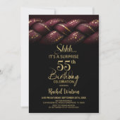 Invitation Burgundy Gold Braid Surprise 55e fête d'anniversai (Devant)
