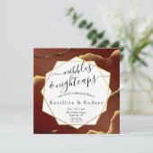 Invitation 🤵 Burgundy Gold Elegant Inky Mariage Abstrait (Debout devant)