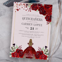 Burgundy Gold Floral Princess Anniversaire Quincea