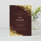 Invitation Burgundy Gold Flourish Parties scintillant Bridesm (Debout devant)