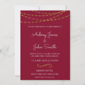 Invitation Burgundy Gold Foil et Mariage de script (Devant)