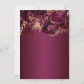Invitation Burgundy Gold Glam Floral 60e anniversaire (Dos)