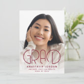 Invitation Burgundy Gold Graduation Party 2025 (Debout devant)