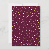 Invitation Burgundy & Gold Hexagon Confetti Retraite Party (Dos)