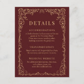 Invitation Burgundy Gold Minimalist Wedding Details (Devant)
