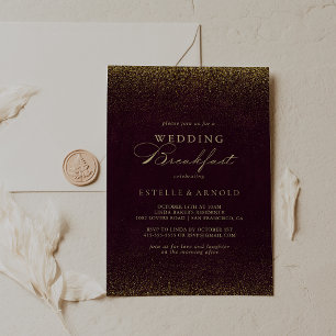 Invitation Burgundy Gold Parties scintillant Mariage Petit dé