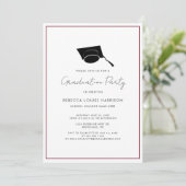 Invitation Burgundy Graduate Casquette Simple 2024 Graduation (Debout devant)