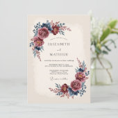 Invitation Burgundy Illustrious Winter Wedding (Debout devant)
