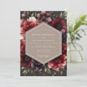 Invitation Burgundy Impasto Flora Wedding (Debout devant)