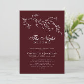 Invitation Burgundy & Ivory Botanical Rehearsal Dinner (Debout devant)