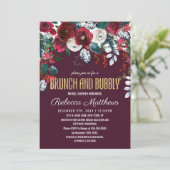 Invitation Burgundy Ivory Floral Arrangement Brunbbly (Debout devant)