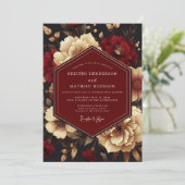 Invitation Burgundy Ivory Luminous Wedding (Debout devant)