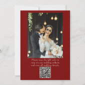 Invitation Burgundy Ivory Old Money QR Code Photo Wedding (Dos)