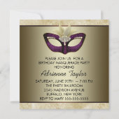 Invitation Burgundy Ivory Pearl Masquerade Party (Dos)