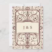Invitation Burgundy & Ivory Vintage Gothic Wedding (Dos)