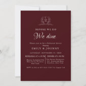 Invitation Burgundy & Ivory Wedding Rehearsal dinner  (Devant)