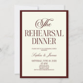 Invitation Burgundy Ivory Wedding The Rehearsal Dinner (Devant)