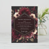 Invitation Burgundy Lush Floral Opulence Wedding (Debout devant)