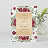Invitation Burgundy Luxurious Winter Wedding (Debout devant)