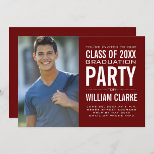 Invitation Burgundy Mal Graduation