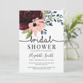 Invitation Burgundy marine rose pâle (Debout devant)