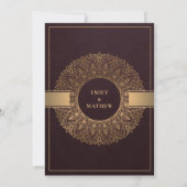 INVITATION BURGUNDY MAROON GOLD CLASSY ORNATE MANDALA MARIAGE (Dos)
