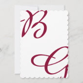 Invitation Burgundy Maroon Initiales Mariage de automne d'aut (Dos)