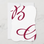 Invitation Burgundy Maroon Initiales Mariage de automne d'aut (Dos)