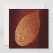 Invitation Burgundy Maroon Leaf Gold Birday Party (Dos)