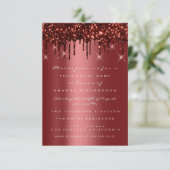 Invitation Burgundy Maroon Parties scintillant Drips Sweet nu (Debout devant)