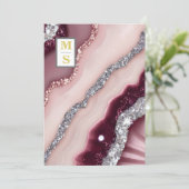 Invitation *~ Burgundy Maroon QR Agate AR66 Mariage RSVP (Debout devant)