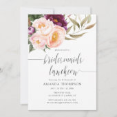 Invitation Burgundy - Marsala et Peach Bridesmaids déjeuner (Devant)