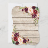 Invitation Burgundy Marsala Floral Antlers Soirée Mariage (Dos)