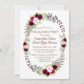Invitation Burgundy Marsala Floral Wreath (Devant)