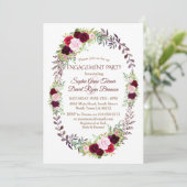 Invitation Burgundy Marsala Floral Wreath (Debout devant)