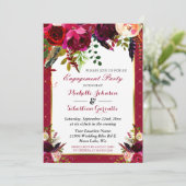 Invitation Burgundy Marsala Rustic Floral (Debout devant)