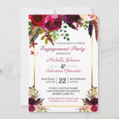 Invitation Burgundy Marsala Rustic Floral (Devant)