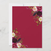 Invitation Burgundy Marsala Rustic Floral (Dos)