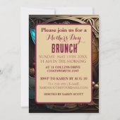 Invitation Burgundy Metal Art avec perles Fête des Mères (Devant)