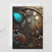 Invitation Burgundy Metal Art avec perles Fête des Mères (Dos)