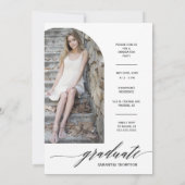 Invitation Burgundy Minimal Elle L'A Fait Graduation Arch Pho (Dos)
