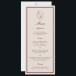 Invitation Burgundy Monogram Wedding Long Menu Card<br><div class="desc">Burgundy Fall Wedding Long Menu Card featuring a classic monogram crest — a refined choice for elegant autumn and winter wedding receptions. Inspired by Old Money aesthetic, Quiet Luxury, and Heritage Estate stationery style. Perfect for couples who love timeless monograms and formal tablescapes. Style with velvet table runners, candlelit centerpieces,...</div>