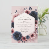Invitation Burgundy Moody Bloom Assemblage Wedding (Debout devant)