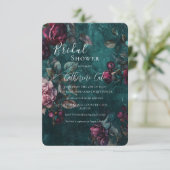 Invitation Burgundy Moody Floral Bridal Shower (Debout devant)