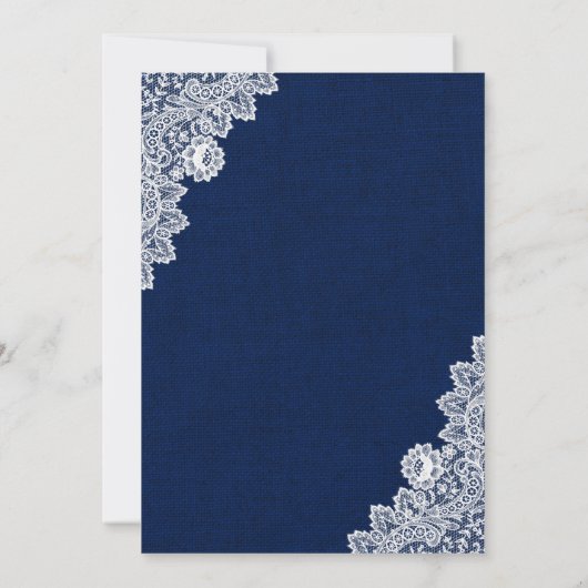 Invitation Burgundy Navy Blue Blush Burlap Floral Mariage (Dos)