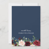 Invitation Burgundy Navy Blue Blush Flowers ENGAGEMENT PARTY (Dos)